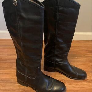 Frye Black Leather Knee-High Boots